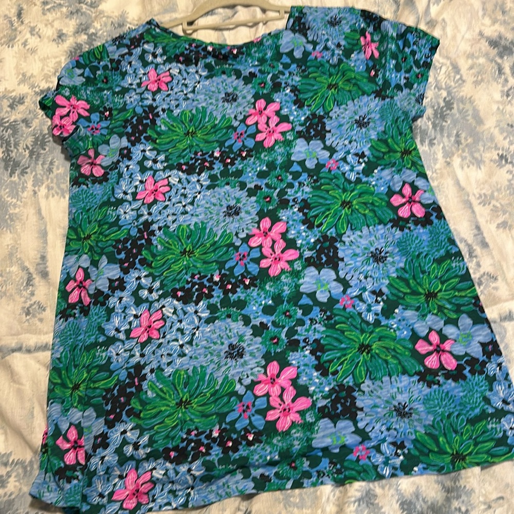 Lilly Pulitzer Floral Top - Blue and Green - Picture 3 of 3